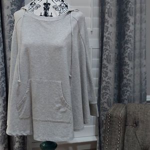 Jersey Style Poncho with Hoodie